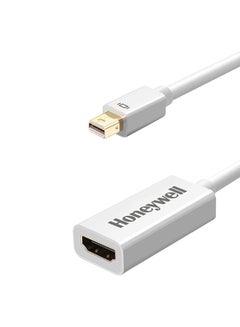 اشتري Mini Display Port to HDMI Adapter, 4K x 2K@30Hz Resolution, Transmission Speed of 3.0 Gbps, Male-Female Adapter, Compatible with LED Displays, Laptops, Gaming Consoles, Projector White في الامارات