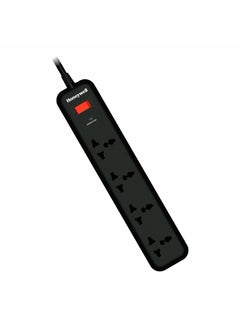 اشتري Surge Protector/Spike Guard/Extension board, Master Switch, 4 Universal Sockets, 15000Amp, 2 Mtr Cord, Device Secure Warranty, MOV tech, Automatic Overload Protection, 3Yr Warranty Black في الامارات