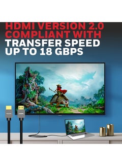 Buy High-Speed HDMI v2.0 Cable with Ethernet, 18 GBPS Transmission Speed, supports 3D/4K@60Hz  Ultra HD Resolution, for all HDMI devices laptop Desktop TV set-top box gaming console- 5 meter in UAE