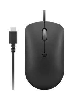 اشتري Lenovo 400 USB-C Compact Wired Mouse For Mobile And Laptop Black في الامارات
