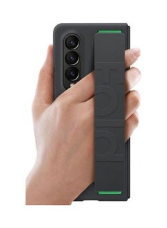 اشتري Silicone Grip Cover Case with Wrist Strap for Samsung Galaxy Z Fold 4 Black في الامارات