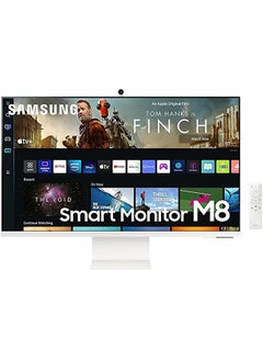 Buy 32 inch M8 4K UHD Flat Monitor, With Smart TV Experience and Camera, Max 60Hz Refresh Rate, 4ms Gtg Response Time, 16:9 Aspect Ratio, HDR10, IoT Hub, USB-C, Micro HDMI, LS32BM801UMXUE White in UAE