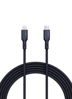 Buy Nylon Braided Type C To Lightning Cable 1.8M Black in Saudi Arabia