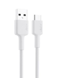 Buy Braided Nylone USB 2.0 To Type C Cable 0.9M White in Saudi Arabia