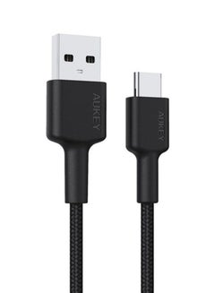 Buy Braided Nylone USB 2.0 To Type C Cable 0.9M Black in Saudi Arabia