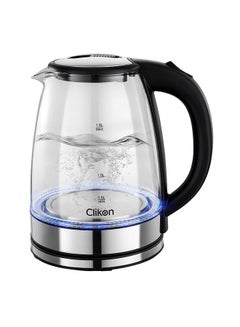 Buy 1.8 Liter Cordless Glass Body Electric Kettle With LED Glow Indicator CK5138 Clear in UAE