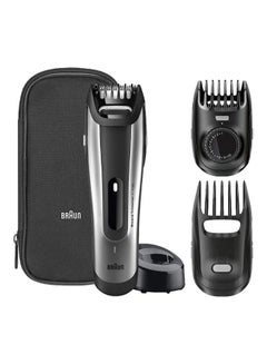 Buy Beard Trimmer With 2 Comb Attachments Charging Stand Soft Pouch 13.6 x 5.6 x 25.1cm in UAE