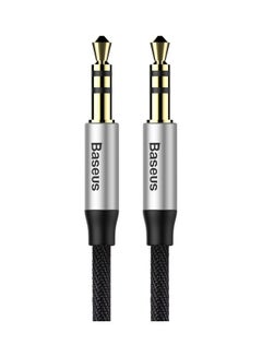 Buy 3.5mm Audio Cable Aux Braided To Male Stereo Auxiliary Jack Compatible For Phone Tablets Car Home Stereos Headphones Speaker 1.5 Meter Black/Silver in UAE