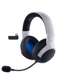 اشتري Razer Kaira HyperSpeed Wireless Gaming Headset for Playstation 5 / PS5, PS4, PC, Mobile: 50mm Drivers - HyperClear Cardioid Mic - Memory Foam Cushions - Bluetooth - 30 Hr Battery - White & Black في الامارات