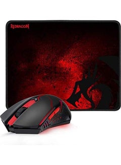 Buy Redragon M601-WL-BA Wireless Gaming Mouse and Mouse Pad Combo With LED Backlit And Large Mouse Pad For Windows PC Gamer in Saudi Arabia