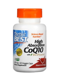 Buy High Absorption CoQ10 Supplement 200mg - 60 Veggie Caps in UAE