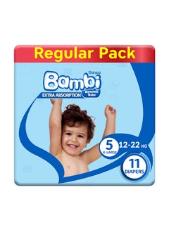 Buy Extra Absorption Dynamic Baby Diapers, Size 5, 12 - 22 Kg, 11 Count - X Large in UAE