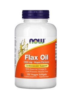 Buy Flax Oil Cardiovascular Support Dietary Supplement 1000 Mg - 120 Capsules in UAE
