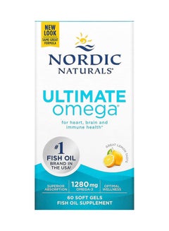 Buy Ultimate Omega Dietary Supplement - Lemon - 60 Soft Gels 640 mg in Saudi Arabia