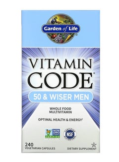 اشتري Garden of Life, Vitamin Code, 50 & Wiser Men, Whole Food Multivitamin, 240 Vegetarian Capsules في الامارات