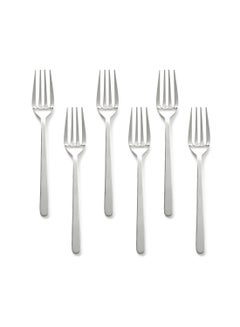 Buy 6 Piece Forks Set - Made Of Stainless Steel - Silverware Flatware - Fork Set - Serves 6 - Design Silver Sail Silver Sail 6 Pc Fork in UAE