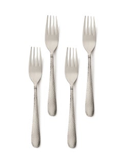 Buy 4 Piece Forks Set - Made Of Stainless Steel - Silverware Flatware - Fork Set - Serves 4 - Design Silver Aster Silver Aster 4 Pc Fork in UAE