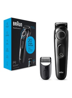 Buy Rechargeable Beard And Hair Trimmer With 20 Length Settings Black 13.7 x 5.7 x 20cm in Egypt