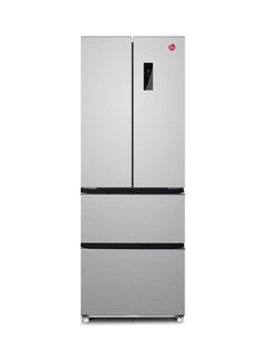 Buy 438 Liters French 4 Doors Refrigerator Dual Inverter Fridge And Freezer Leco Technology Total No Frost Multi Air Flow LED Lights Crisper With Humidity Control Steel Finish HFD-M438-S Silver in UAE