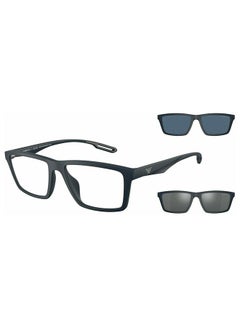 Buy unisex Full-Rimmed Rectangular Frame Clip On Ea4189U 50881W Size 55 Matte Blue Demo Lens in UAE