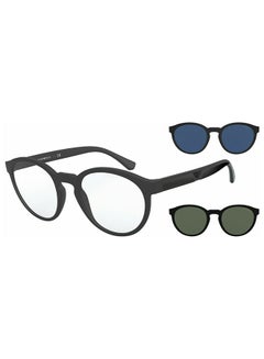 Buy unisex Full-Rimmed Round Frame Clip On Ea4152 58011W Size 52 Matte Black Demo Lens in UAE