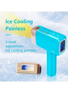 Buy T14 Painless Ice Compress Hair Removal Device With Bikini Hair Lamp Sky Blue in Egypt