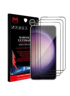 Buy 3Pack for Samsung Galaxy S23 Plus Screen Protector Tempered Glass 9H Anti-Scratch Shatterproof HD Edge to Edge Full Coverage Film 6.6 inch Clear/Black in Saudi Arabia