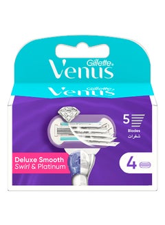 Buy Gillette Venus Deluxe Smooth Swirl Blade - 5 Blades in UAE