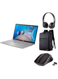 اشتري Vivobook 15 X515F Laptop With 15.6-Inch Display, Core i3-10110U Processor/4GB DDR4 RAM/256GB SSD/Intel UHD Graphics/Windows 10 With Laptop Bag +Wireless Headphone And Mouse English Silver في الامارات