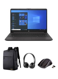 اشتري 2022 Newest 250 G8 Business Laptop With 15.6-Inch Display, Celeron N4020 Processor/4GB RAM/256GB SSD/Intel UHD Graphics/Windows 11 With Laptop Bag +Wireless Headphone And Mouse English Black في الامارات