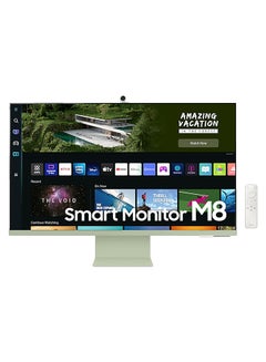 اشتري 32 inch M8 4K UHD Flat Monitor, With Smart TV Experience and Camera, Max 60Hz Refresh Rate, 4ms Gtg Response Time, 16:9 Aspect Ratio, HDR10, IoT Hub, USB-C, Micro HDMI, LS32BM80GUMXU Spring Green في الامارات