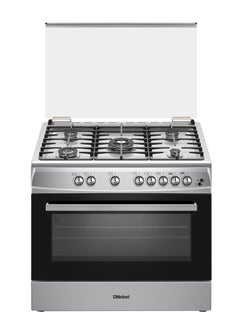 Buy 90 x 60 Gas Cooker, 5 Gas Burner, Gas Oven & Gas Grill, 8 Knob Control, Manual Button Ignition, Stainless Steel Lid, Inner Light, 63 x 90 x 90 cm, Silver, Made In Turkey NGC9696 Stainless Steel in UAE