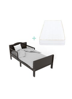 Buy Wooden Toddler Bed 143x73x60 With Mattress 140x70x10 Cm in UAE