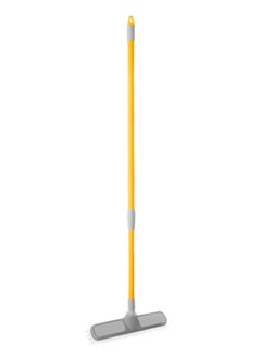 Buy Floor Scrubbing Brush With Rubber Bumper And Telescopic Handle Yellow/Grey 30x8cm in Saudi Arabia