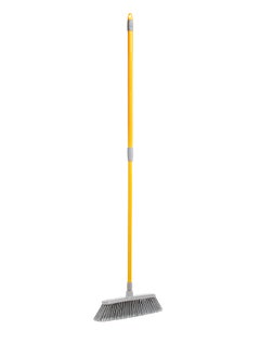 Buy Indoor Floor Wide Broom With Telescopic Handle Yellow/Grey 35x6cm in UAE