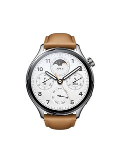 Buy Watch S1 Pro A Classic Fit 1.47 Inch AMOLED Display Ultra-Thin Bezel Advanced Health And Workout Tracking Silver Stainless Case With Brown Leather Strap Silver Case With Brown Leather Strap in UAE