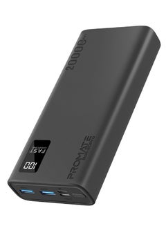 اشتري 20000.0 mAh Bolt 20000mAh Compact Smart Charging Power Bank with Dual USB-A & USB-C Output 10W Black في الامارات