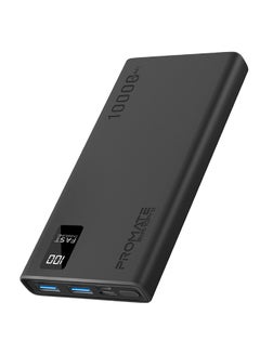 Buy 10000 mAh 10000mAh Compact Smart Charging Power Bank with Dual USB-A & USB-C Output 10W Black in Saudi Arabia