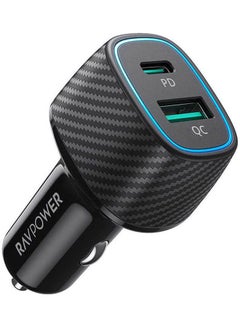 Buy Dual Port QC 24W With PD 36W Car Charger Black in Saudi Arabia