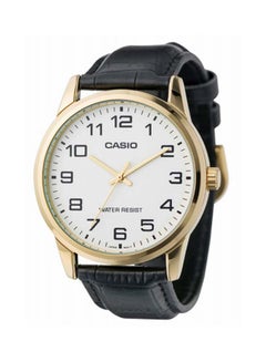 Buy Men's Enticer Leather Analog Wrist Watch MTP-V001GL-7BUDF in Saudi Arabia