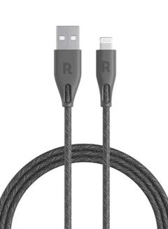 Buy Nylon USB-A To Lightning Cable 3M Grey in Saudi Arabia