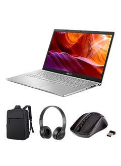 Buy Vivobook 14 X409FA Laptop With 14-Inch Display, Core i3-10110U Processor/4GB RAM/256GB SSD/Intel UHD Graphics/Windows 10 With Laptop Bag + Wireless Mouse + BT Headphone (assorted) English silver in UAE