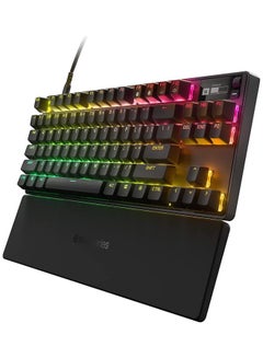 اشتري SteelSeries Apex Pro TKL (2023) - Mechanical Gaming Keyboard – World’s Fastest Keyboard – Adjustable Actuation – Esports Tenkeyless – OLED Screen – American QWERTY Layout في السعودية