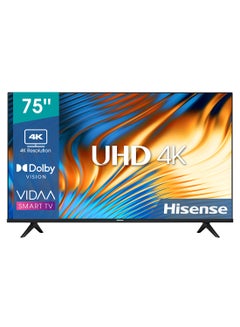 اشتري E6H (75 Inch) 4K UHD Smart VIDAA TV, With Dolby Vision HDR, DTS Virtual X, Bluetooth And Wi-Fi (2022 NEW) 75E6H Black في الامارات