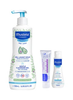Buy Baby Gentle Cleansing Gel For Hair and Body 500 ml + Vitamin Barrier Cream 123 10ml (free) + Hydra Bebe Moisturising Body Lotion 50ml (Free) in UAE