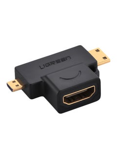 Buy 2-In-1 HDMI Female To Male Adapter Black in Egypt