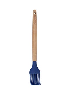 Buy Silicon Oil Brush, Soft And Durable Bristles, RF10646 | High Quality | Firm Grip Wooden Handle | Easy To Store & Clean | Ergonomic & Hygienic Design Blue/ Brown in UAE