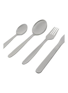 اشتري 24-Piece Stainless Steel Dinning Set Includes Table Knife, Teaspoon, Table Spoon And Table Fork Silver 5.2x13.2x23cm في الامارات