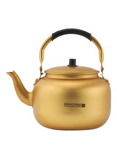 اشتري Golden-Finish Aluminum Tea Kettle Rust and Corrosion Resistant Body with Comfortable and Anti-Scale Handle Gold/Black 6Liters في السعودية