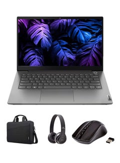 Buy Thinkbook 14 G2 ITL Laptop With 14 Inch Display, Core i7-1165G7 Processor/8GB RAM/512GB SSD/Intel Iris XE Graphics/Windows 10 Pro With Laptop Bag + Wireless Mouse + BT Headphone English Grey in UAE